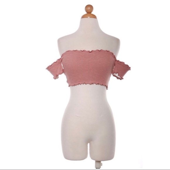 Better Be Tops - Wavy Crop Top - Rose